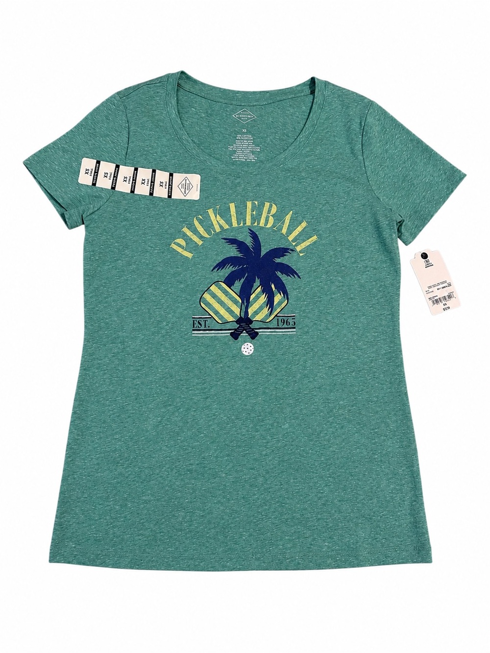 Title:
NWT St. John’s Bay Pickleball Graphic Tee XS Green Heather Short Sleeve